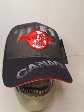Hard Rock Cafe Canada Baseball Cap - Gray & Black with Red Logo